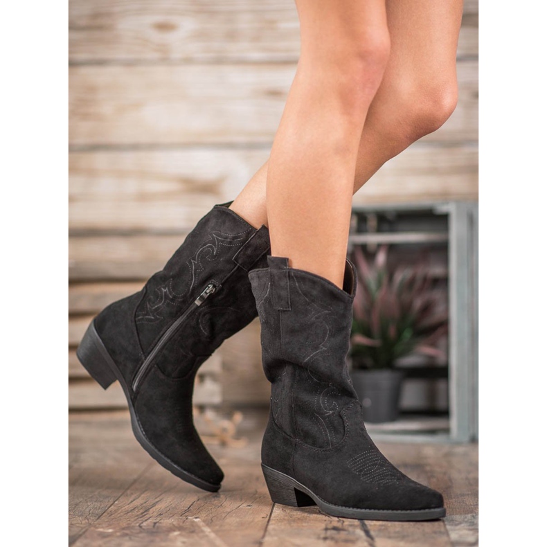 Seastar Stivali texani slip-on con motivo nero 1