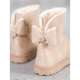 SHELOVET Mukluki beige con fiocco 1
