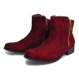 Stivaletti in pelle scamosciata Jodhpur 8H8586 Bordo rosso 1