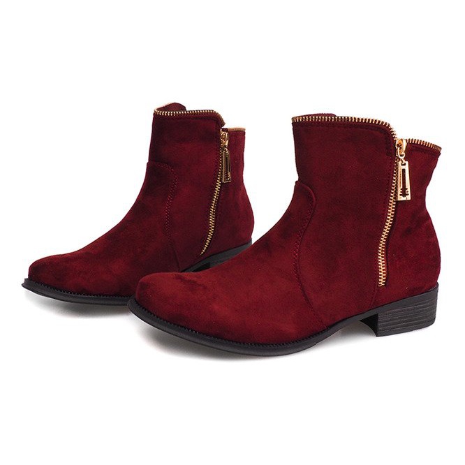 Stivaletti in pelle scamosciata Jodhpur 8H8586 Bordo rosso 2