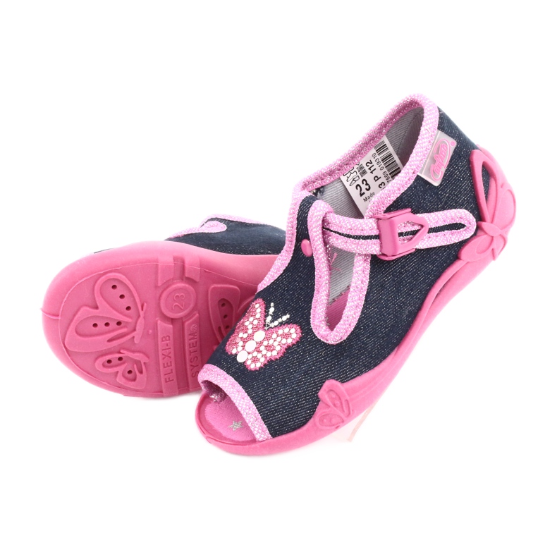 Scarpe per bambini Befado 213P112 blu navy rosa grigio 5
