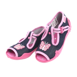 Scarpe per bambini Befado 213P112 blu navy rosa grigio 3