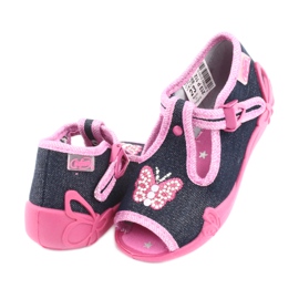 Scarpe per bambini Befado 213P112 blu navy rosa grigio 4
