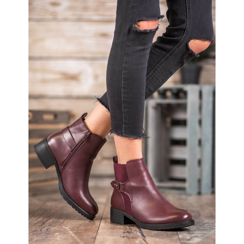 SHELOVET Comodi stivali bordeaux rosso 2