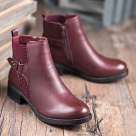 SHELOVET Comodi stivali bordeaux rosso 1