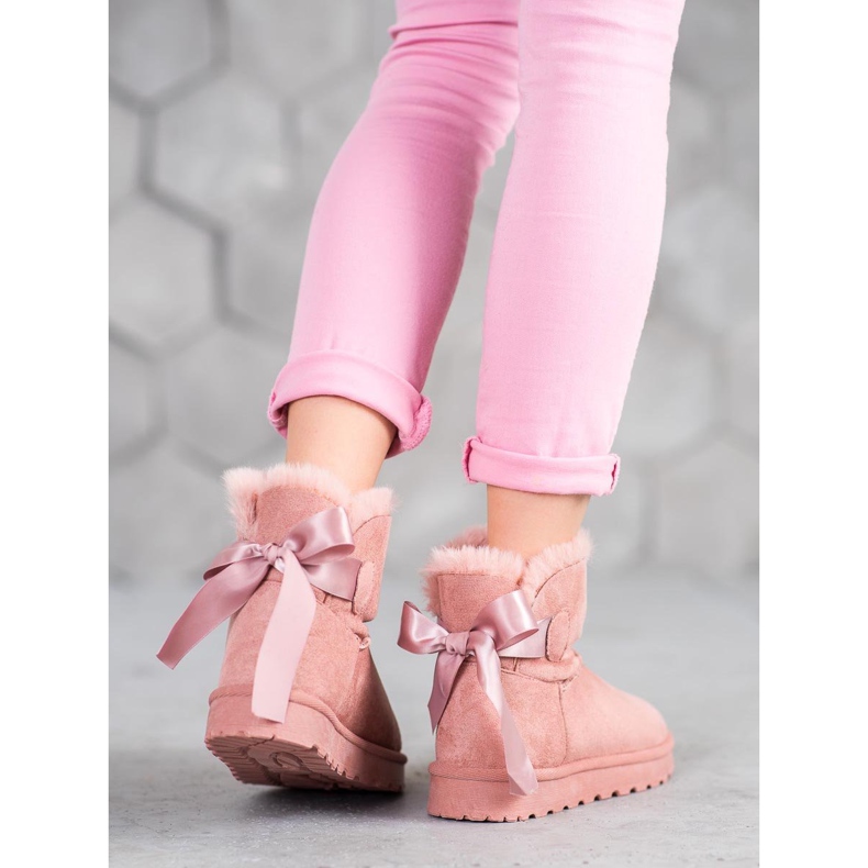 SHELOVET Mukluki caldo con fiocco rosa 1