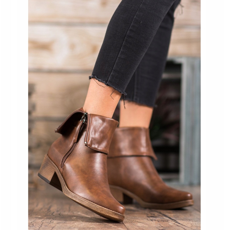 Kylie Stivali da cowboy con tomaia arrotolabile marrone 2