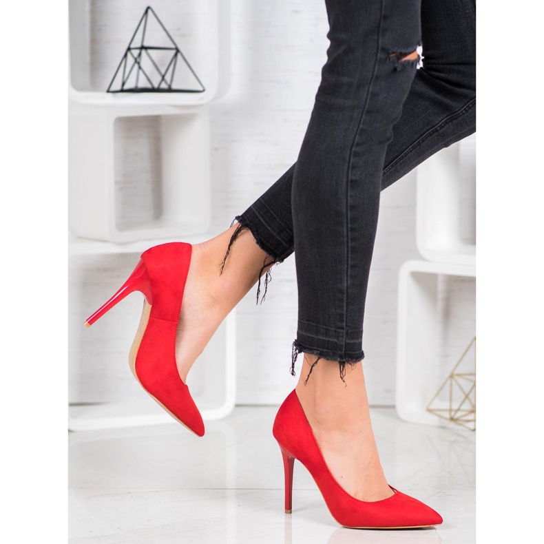 R'S Tacchi in pelle scamosciata rosso 2
