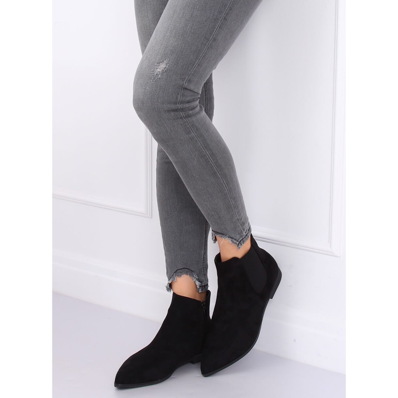 Stivaletti Chelsea neri con punta a mandorla TX-1855 Black nero 1