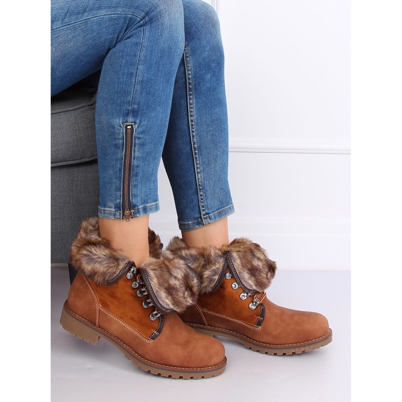 Stivali in legno con pelliccia di cammello 331H-PA Camel marrone 1