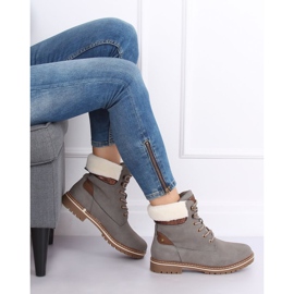 Stivali grigi in legno da donna 185-PA Grey grigio 1