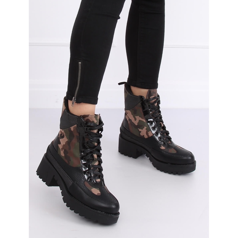 Scarpe con suola alta NS067 Camouflage nero 2