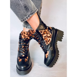 Scarpe con suola alta NS067 Leopard nero 1