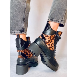 Scarpe con suola alta NS067 Leopard nero 2