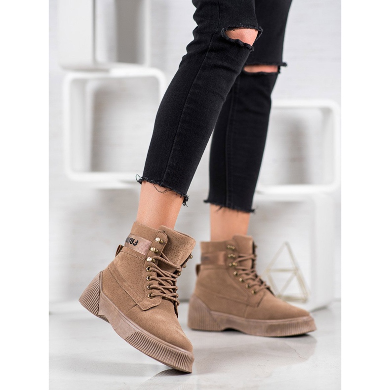 Yes Mile Stivaletti alla moda allacciati marrone 1