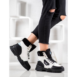 Yes Mile Sneakers Con Pelliccia bianca nero 1