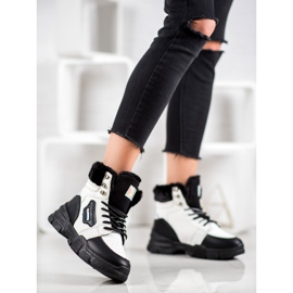 Yes Mile Sneakers Con Pelliccia bianca nero 2