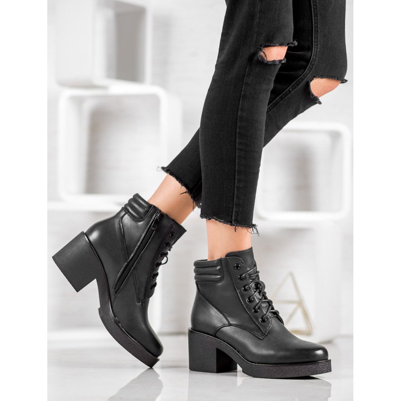 Super Mode Comodi stivali in ecopelle nero 1