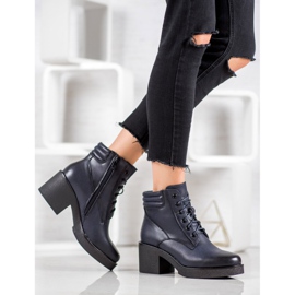 Super Mode Comodi stivali in ecopelle blu 1