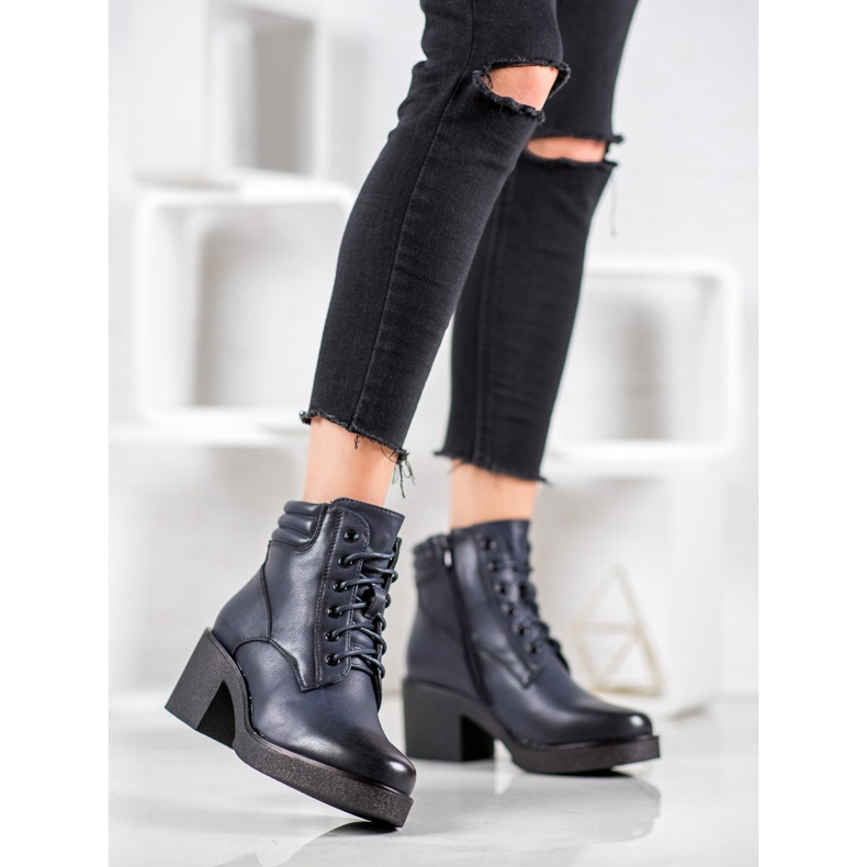 Super Mode Comodi stivali in ecopelle blu 2