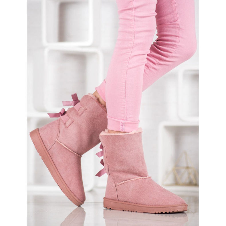 Haver Stivali da neve caldi con fiocchi rosa 1
