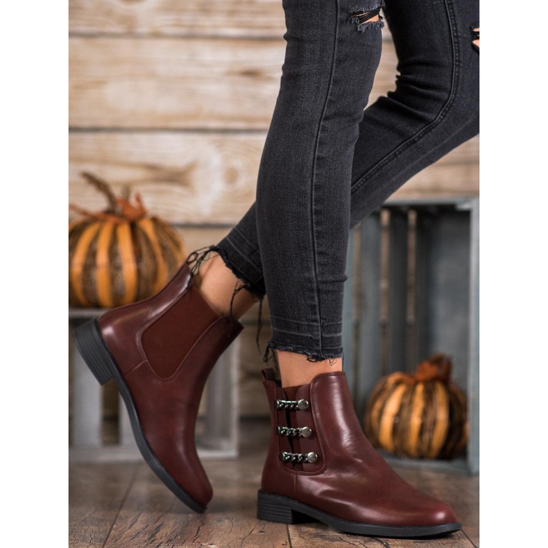SHELOVET Eleganti stivali Chelsea marrone 2