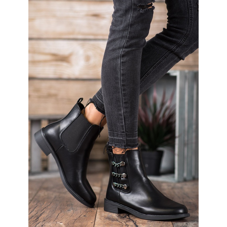 SHELOVET Eleganti stivali Chelsea nero 1