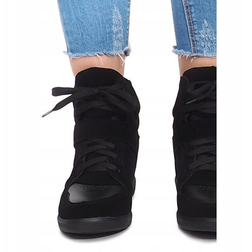 Sneakers con zeppa LA-70 Nero 1