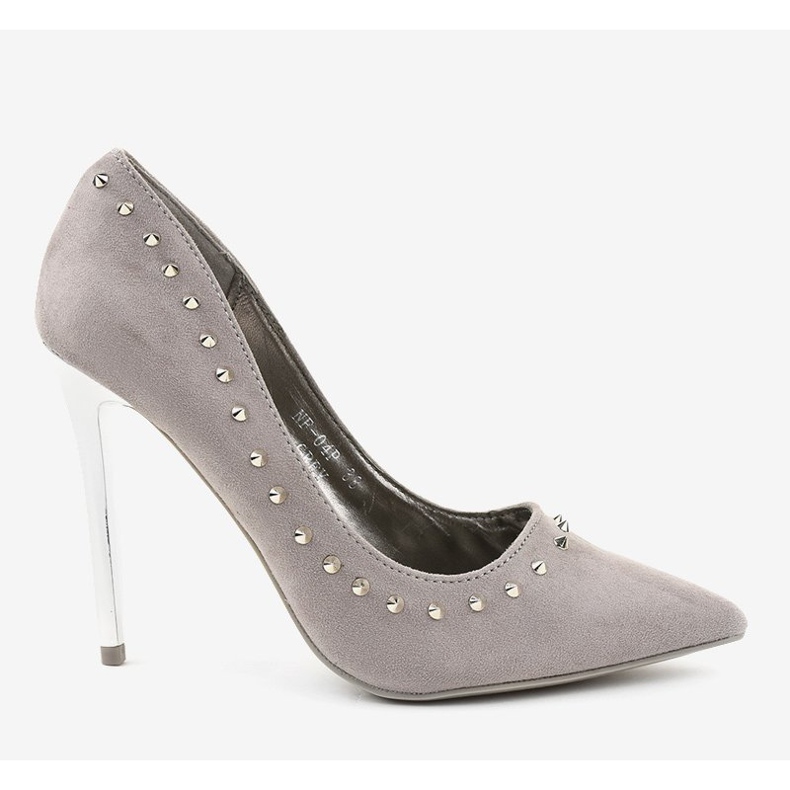 Décolleté grigie su tacco NF-04 grigio 2