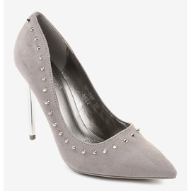 Décolleté grigie su tacco NF-04 grigio 1