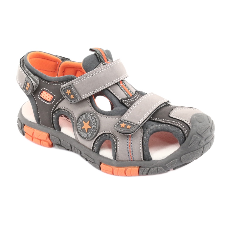 American Club Sandalo con inserto in pelle americana DR02 marrone arancia grigio 1