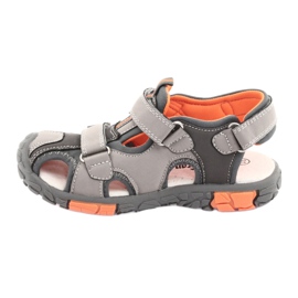 American Club Sandalo con inserto in pelle americana DR02 marrone arancia grigio 2