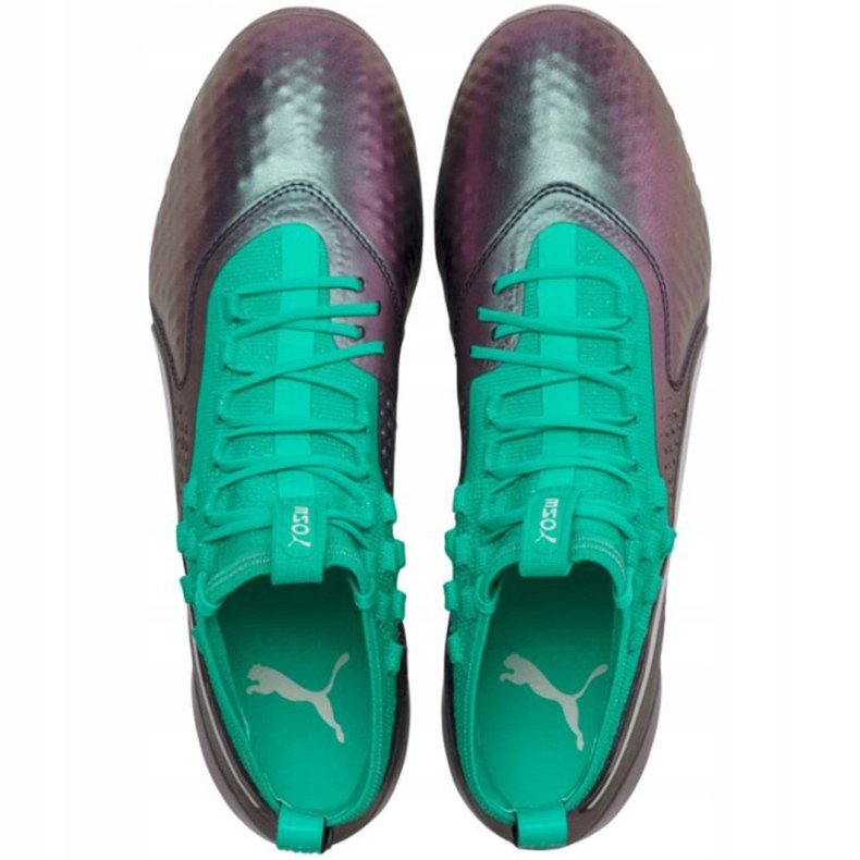 Scarpe da calcio Puma One 1 Il Lth Fg Ag M 104925 01 rosso verde 1