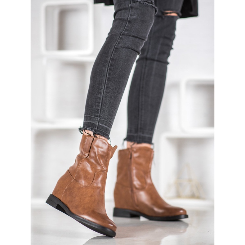 Ideal Shoes Stivali texani Con Ecopelle marrone 2