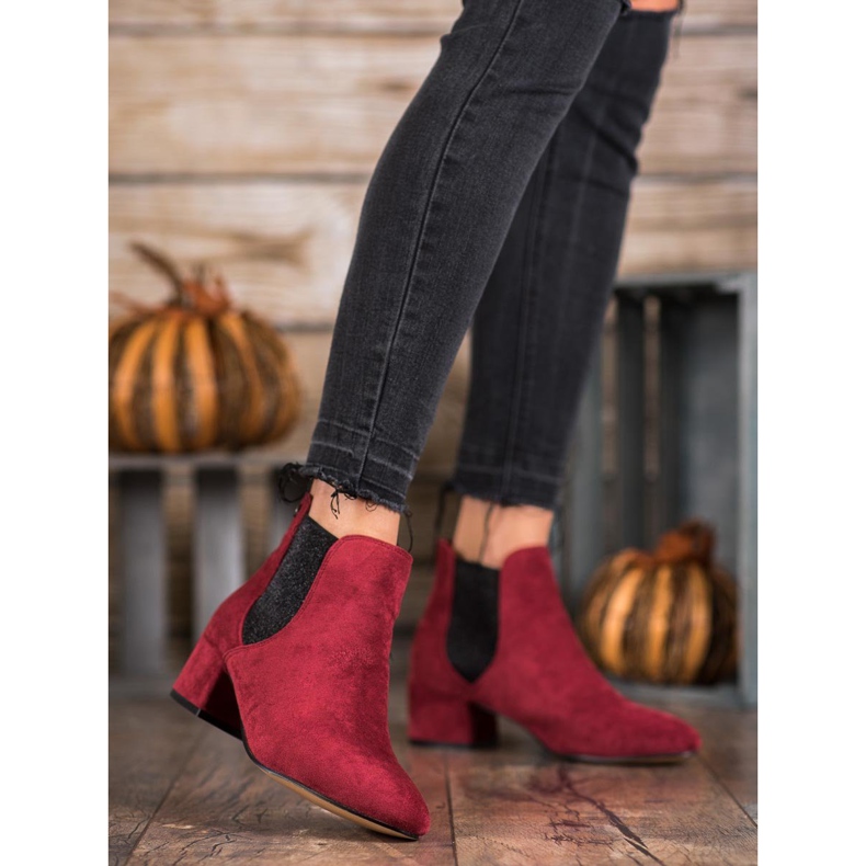 Ideal Shoes Stivaletti Chelsea Con Glitter rosso 1