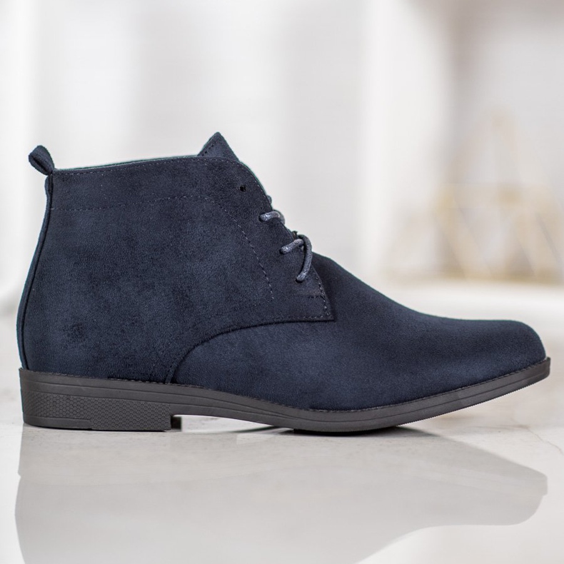 Goodin Comodi stivali in pelle scamosciata blu 2