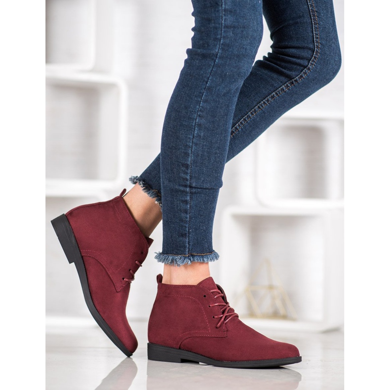 Goodin Comodi stivali in pelle scamosciata rosso 2