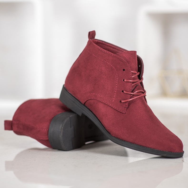 Goodin Comodi stivali in pelle scamosciata rosso 1