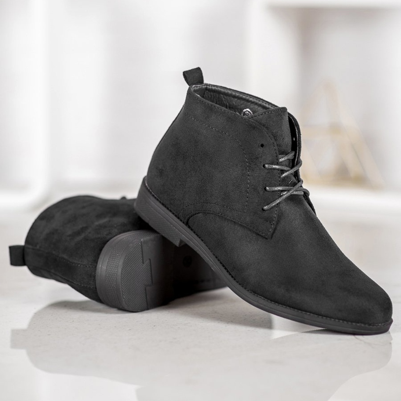 Goodin Comodi stivali in pelle scamosciata nero 1