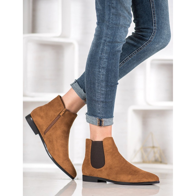 Marquiz stivali in spitz marrone 2