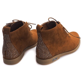 Stivali Allacciati Con Paillettes H543 Camel marrone 1