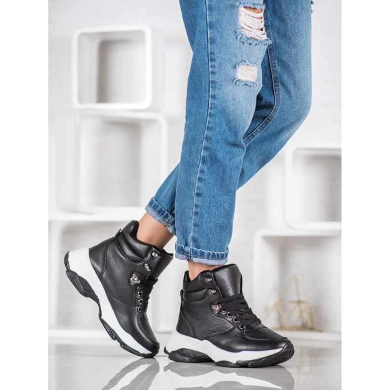 Ideal Shoes Sneakers in ecopelle nero 2