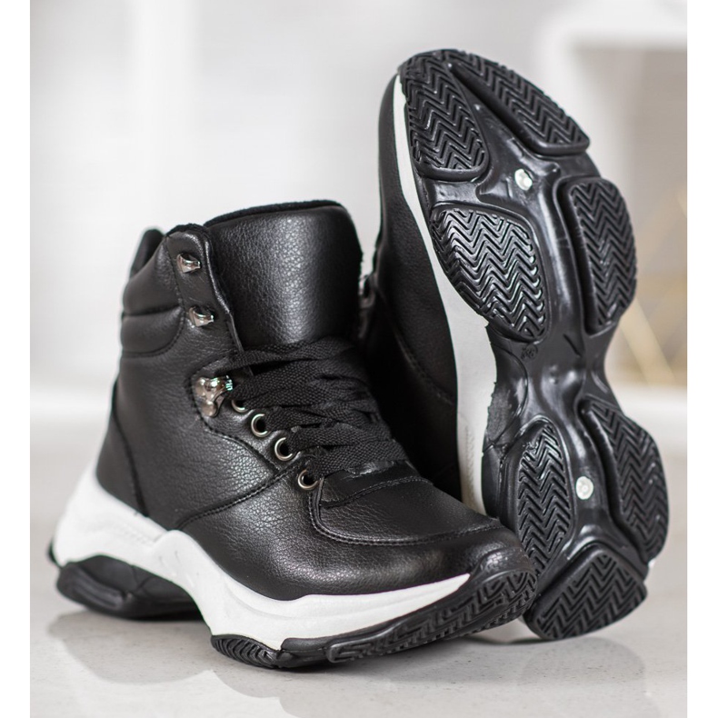 Ideal Shoes Sneakers in ecopelle nero 1