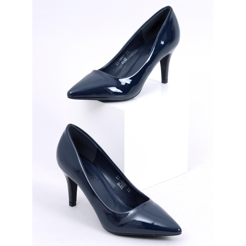 Tacchi alti da donna laccati blu navy LL-185P Blu 1