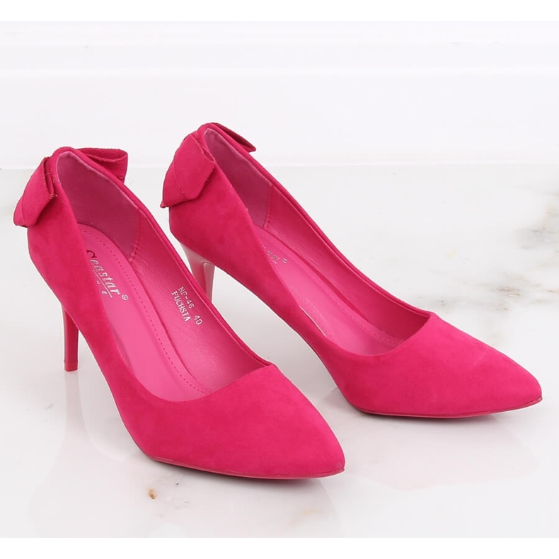 Décolleté su spilla con fiocco fucsia NF-46 Fuchsia rosa 1