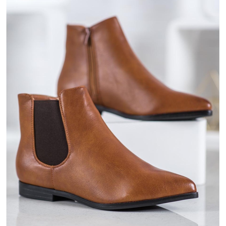 Marquiz Stivaletti cammello in Spitz marrone 1