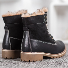 SHELOVET Trapper neri allacciati nero 1