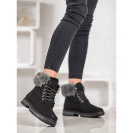 SHELOVET Trappers neri con pelliccia nero 2