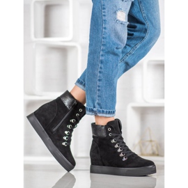 Bestelle Stivali con zeppa alla moda nero 1