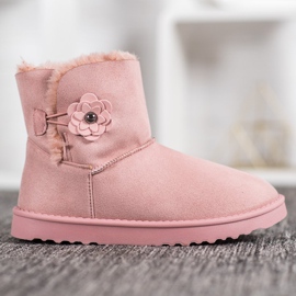 SHELOVET Mukluki con fiore rosa 2